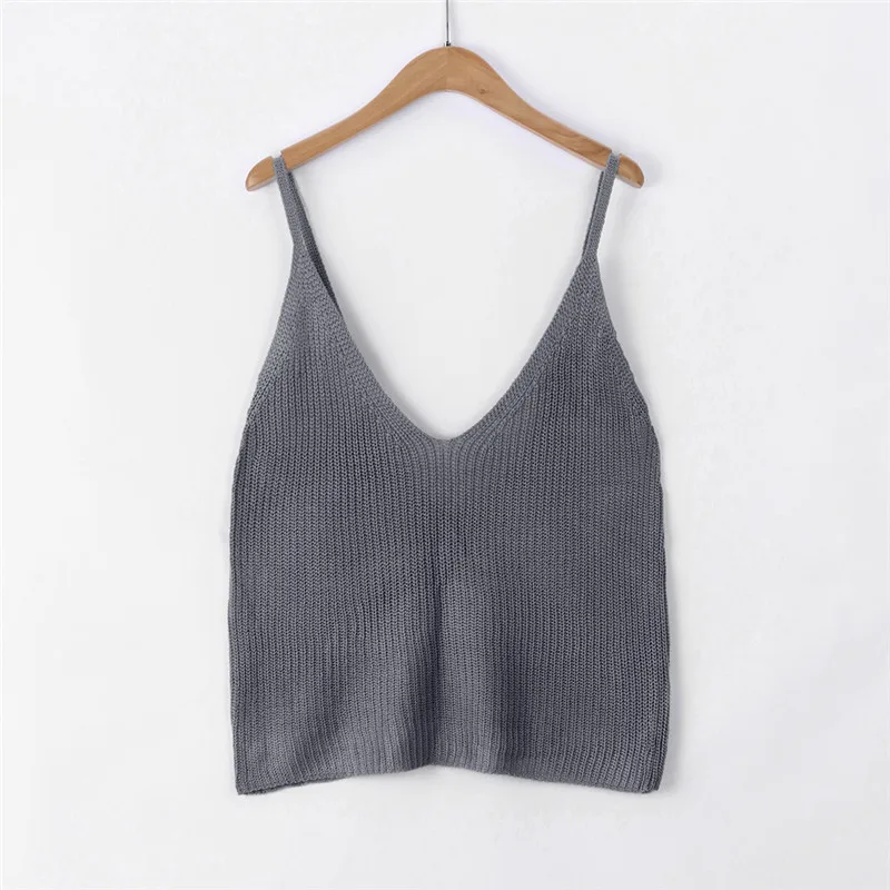 Womens Summer Knitting Sexy Sleeveless Tank Crop Tops Beach Vest Camisoles For Women Top Summer Tops For Women 2018 A1