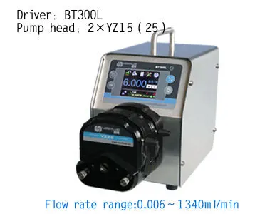 

BT300L 2X YZ15 Intelligent peristaltic pump Water Liquid Industry Laboratory Flow Control Pump 0.006-990ml/min