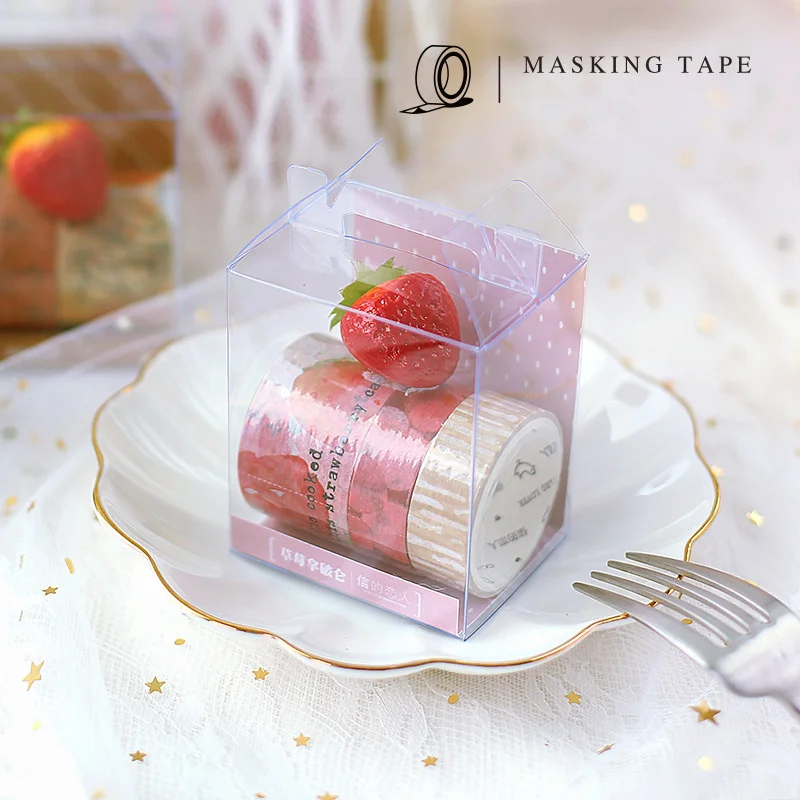 

3 pcs Gift cake paper washi tape set 15mm 30mm Strawberry Chocolate Mousse masking tapes sticker scrapbooking Stationery A6001