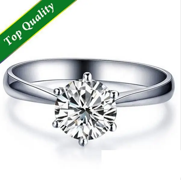 New 2014 Wholesale Love Wedding Ring Silver jewelry Classic Engagement Women 6Claws 6mm AAA Swiss Arrows CZ