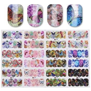 

12Pcs Nail Water Decals Flower Series Animal Colorful Transfer Sticker Nail Art Decals Decoration