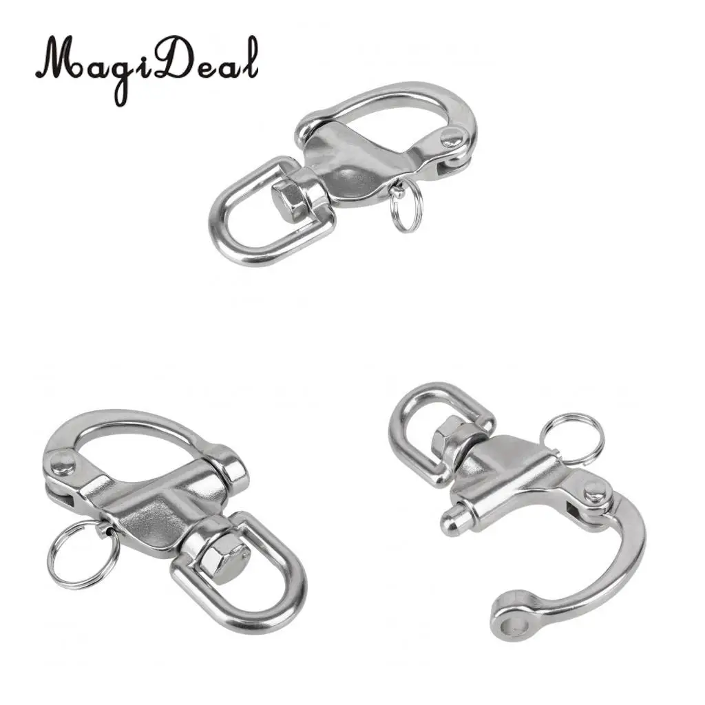 MagiDeal Premium Strong Durable 316 Stainless Steel Marine Boat Yacht Sailing Anchor Chain D Ring Swivel Snap Shackle with Eye