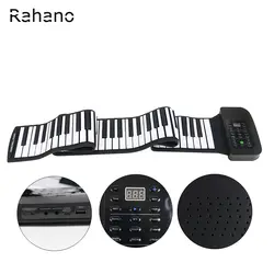 Rahano 88 ключ белая Midi Гибкая Электронные Roll Up Пианино pa88 с Батарея