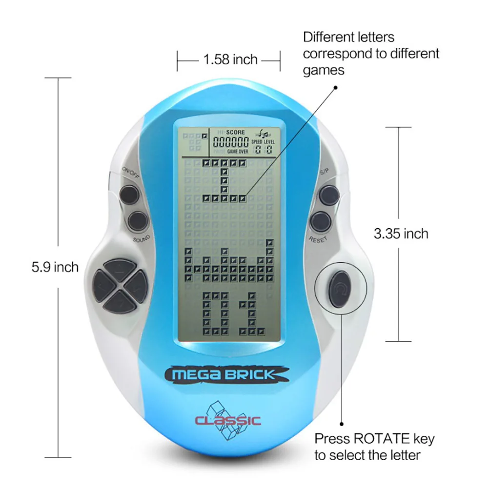 3 Inch Childhood Tetris Handheld Game Players Game Console LCD Electronic Games
