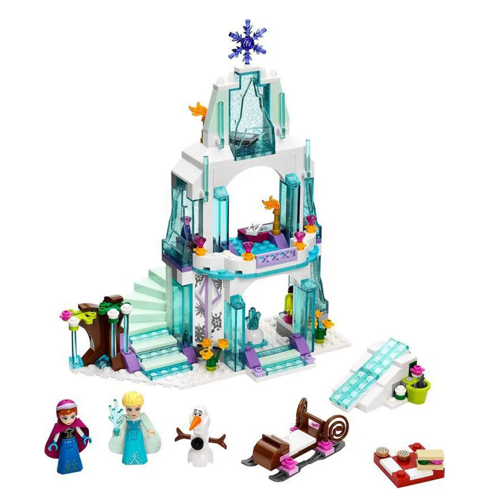 

297Pcs BOHS Elsa Sparkling Ice Castle Princess Palace Model Building Kits Blocks Bricks Girl Toy