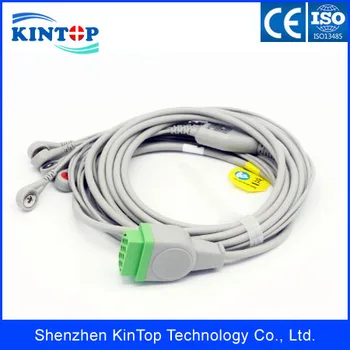 

2pcs/lot Compatible new GE-Marqutte One-piece ECG cable with 5-leads AHA snap ECG Leadwires Dash PRO 4000,3000