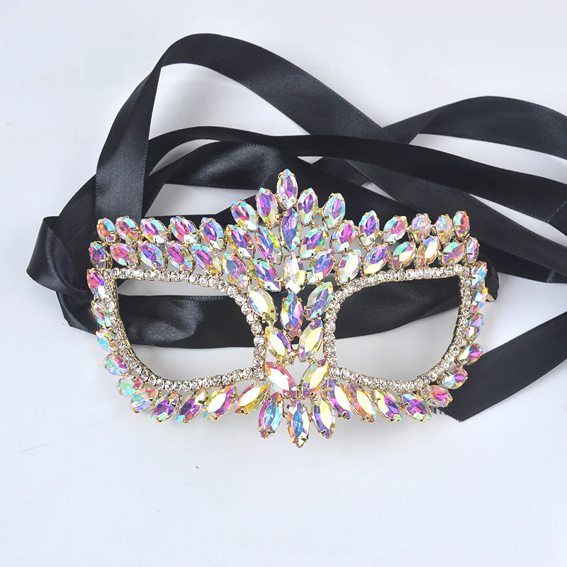 Crystal marquise type Jewelry mask for Hallowmas Alloy metal rhinestone