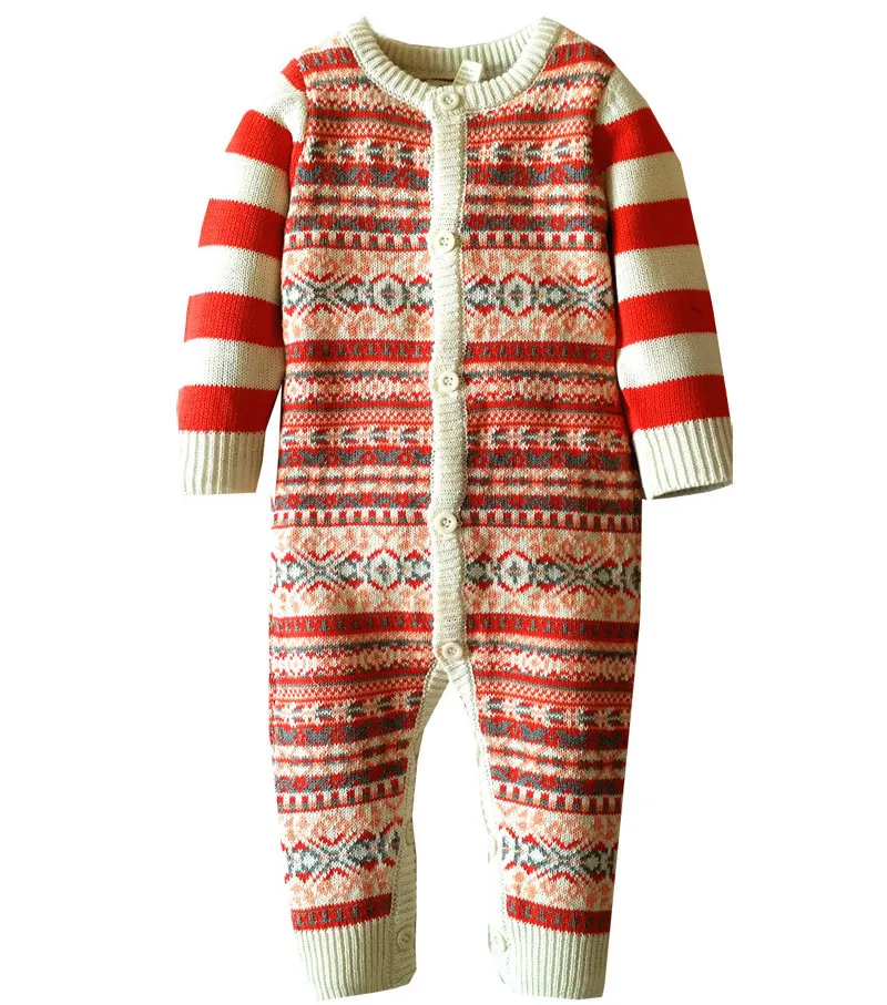 

Baby Clothes Baby Boy Girl Romper Winter Baby Costume Christmas Jumpsuit Overalls for children Newborn Clothing Striped Sweater