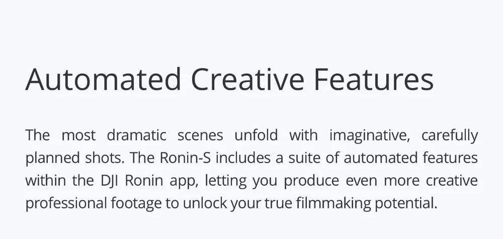 IN STOCK! DJI Ronin S Professional Camera Control 3-axis Stabilization Max Battery Life 12 hrs Automated Smart Features