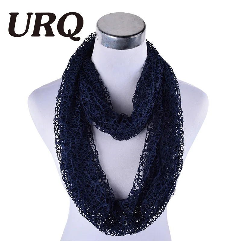 [URQ] женские шарфы-кольца ручной работы, открытые короткие сетчатые шали, женские шарфы с петлей, свадебная шаль P7A16874 - Цвет: P7A16874 dark blue