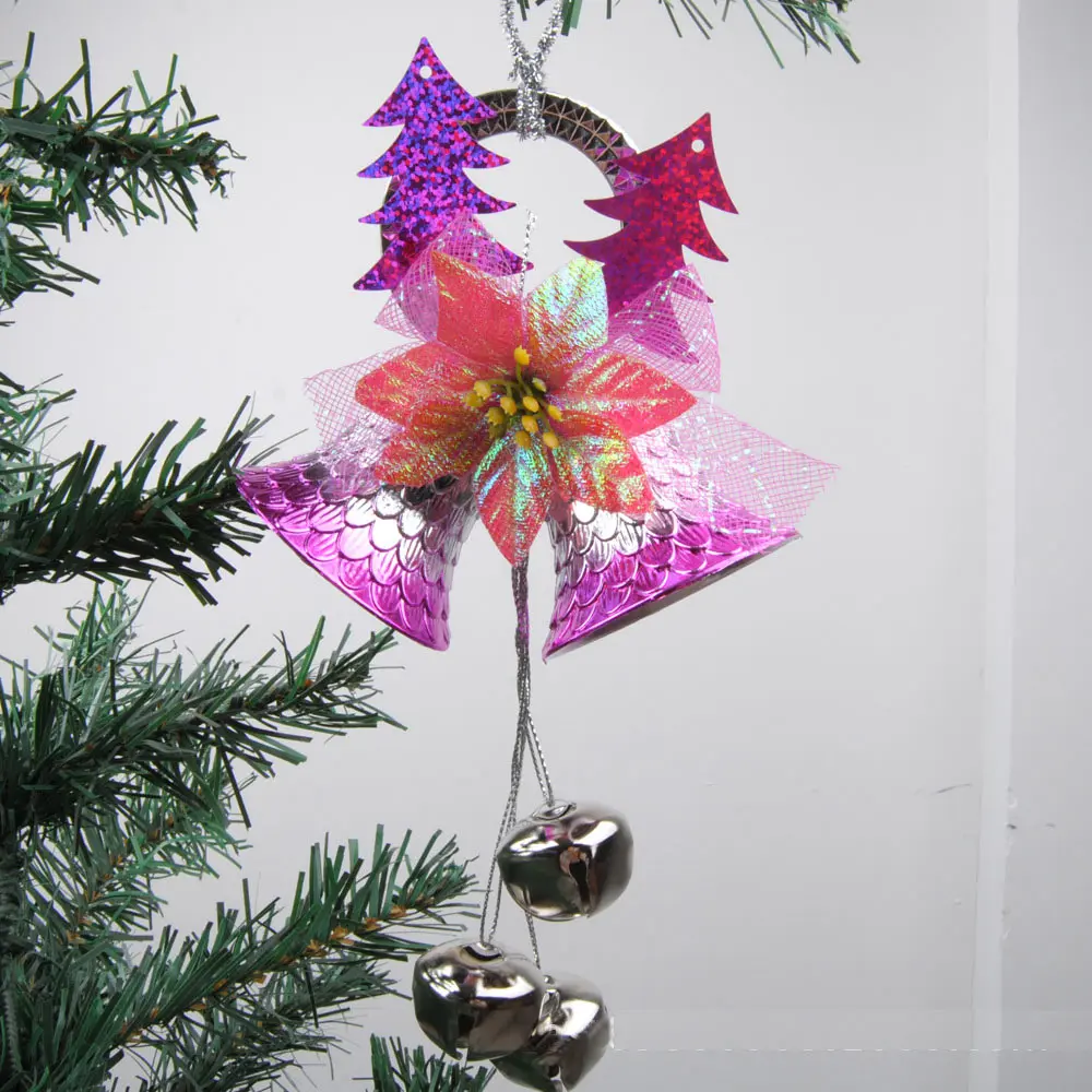 Новые колокольчики рождественские колокольчики украшения лист с колоколом Санта вечерние рождественские принадлежности для деревьев ремесла 6 см