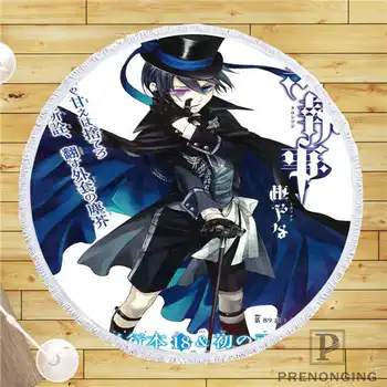 

Custom DIY Customized Microfiber Fabric kuroshitsuji Round Beach Blanket Towel Printed on Demand 150cm #19-01-28-4-151