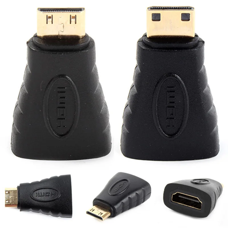 Эдаль мини HDMI к HDMI позолоченный Мужской к женскому AV штекер адаптер конвертер