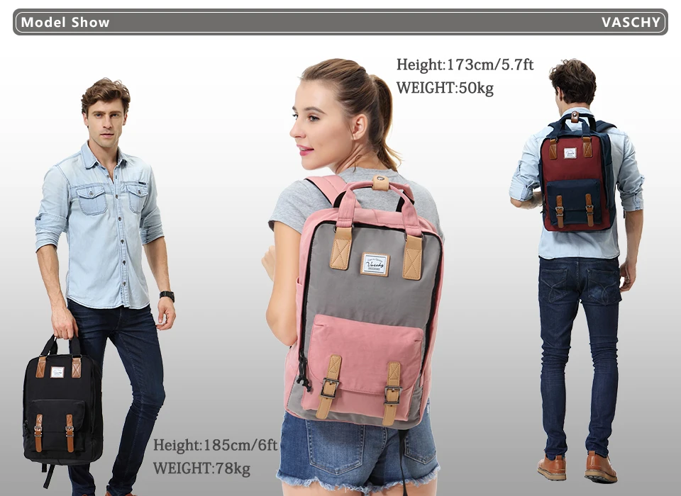 VASCHY Women Backpack School Bags for Girls Women Travel Bags Bookbag Laptop Backpack for Women Mochila Feminine Female Backpack stylish backpacks for women