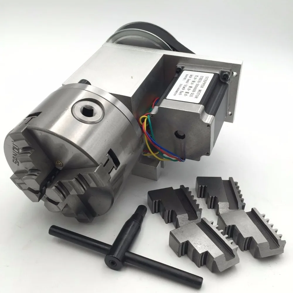 4Jaw 100mm Chuck Hollow Shaft 4th A Rotary Axis K12 Lathe Chuck +Nema23