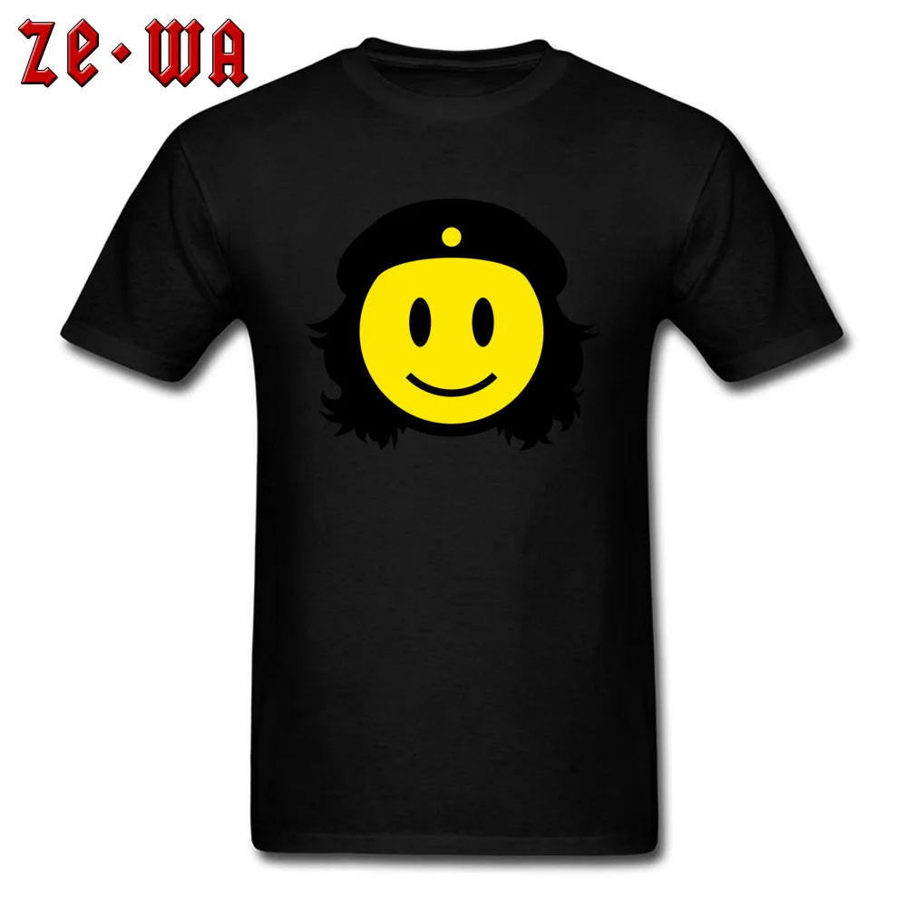 Che Smiley 2018 Short Sleeve Funny T Shirts 100% Cotton Crewneck Men's Tops & Tees Crazy Tee Shirt Father Day Free Shipping Che Smiley black