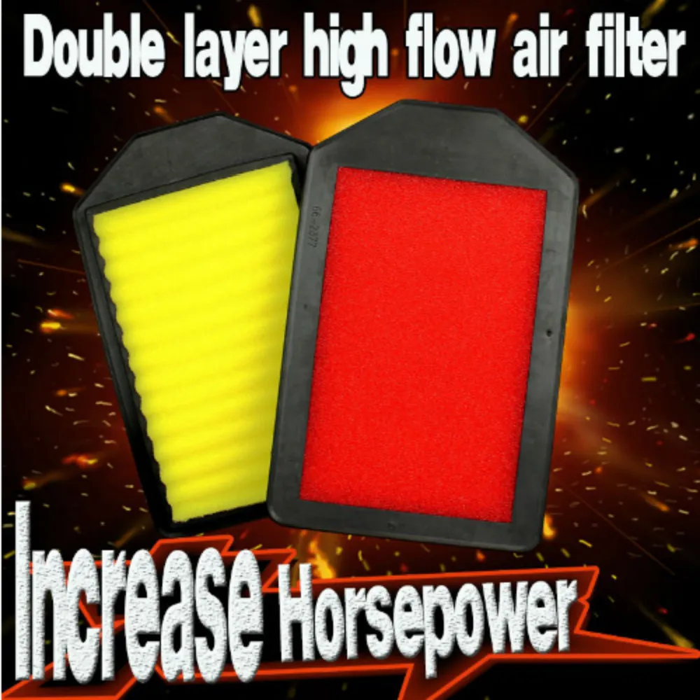 Filtro de aire del coche de alto flujo filtro de aire del automóvil Super híbrido filtros de aire para HONDA CRV CR-V 2.4L 2007-2011 (encuentro KN 33-2377)