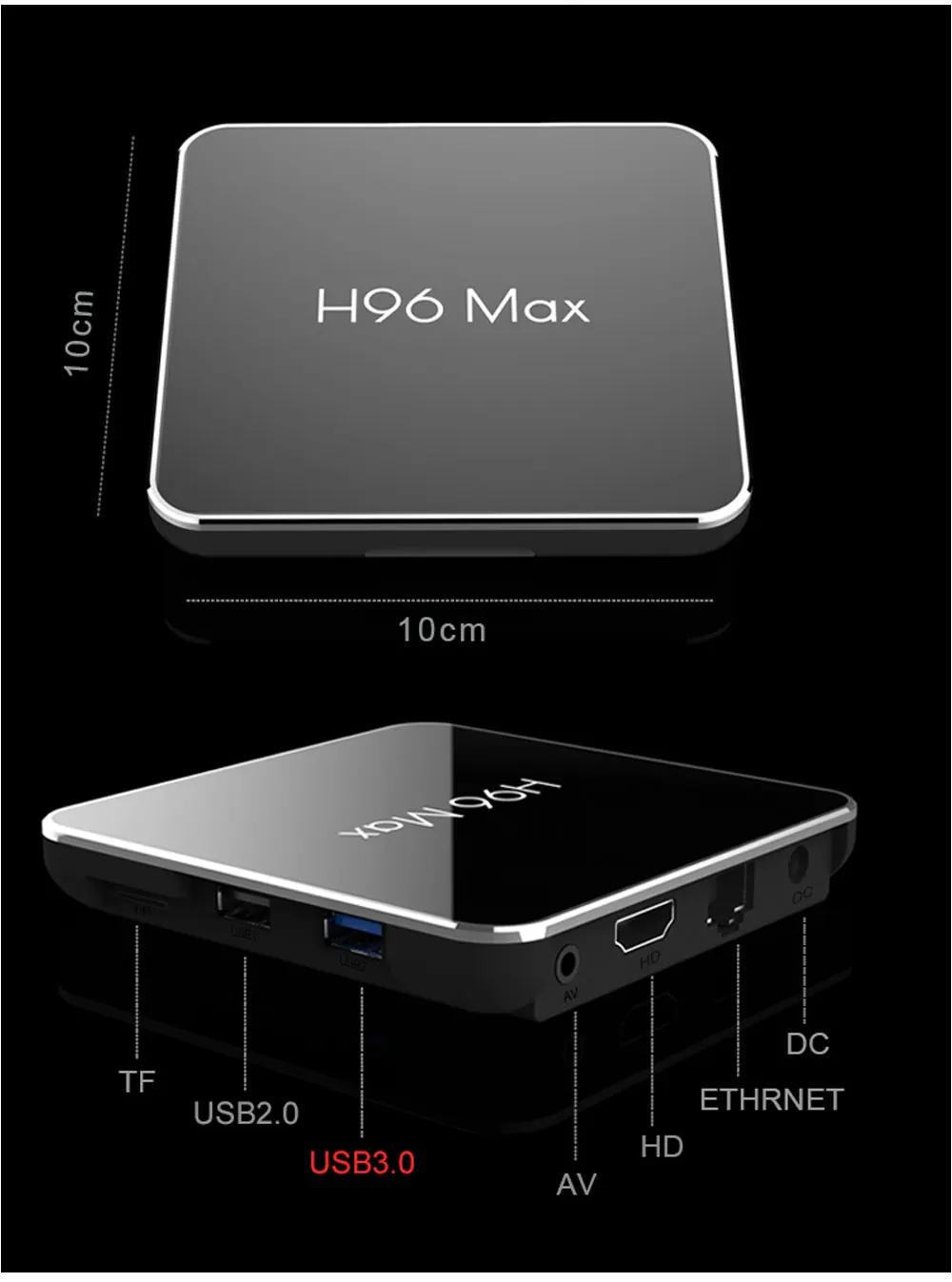 H96 Max X2 Smart ТВ Box Android 8,1 S905X2 4 ядра 2 gb 16 gb 2,4 г/5g Wi-Fi USB3.0 H.265 Декодер каналов кабельного телевидения Pk X96 MAX 4 k медиаплеера