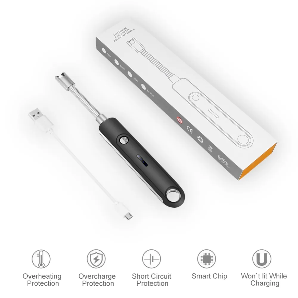 USB перезаряжаемая кухонная зажигалка для свечей Подарочная электрическая