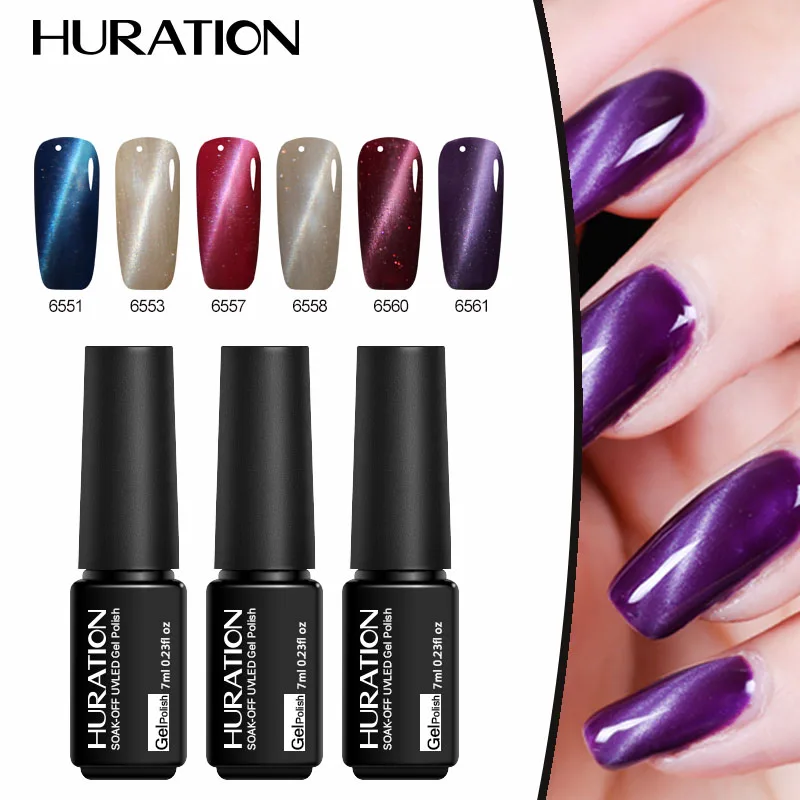 Huration 8ml Lucky Colors Cat Eye Gel Polish font b Nail b font art UV Led