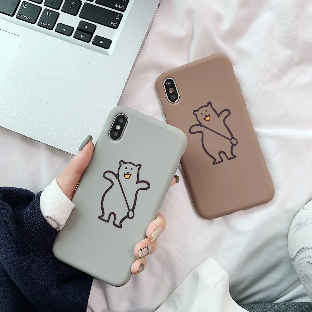 PGSD простой чехол для мобильного телефона с мультяшным медведем iphone MAX XR apple7/8 Plus 6s