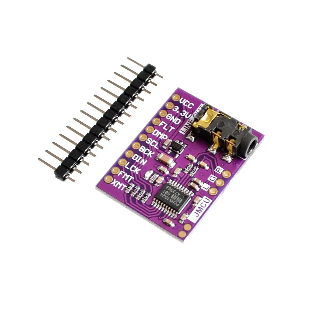 

PCM5102 PCM5102A DAC Sound Card Board pHAT 3.5mm Stereo Jack 24 Bits Digital Audio Module for Raspberry Pi Beyond