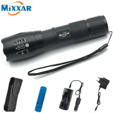 ZK56 4000LM 5 Mode Zoomable LED Flashlight Torch CREE XM-L T6 LED Torch High Power With Chargers 5000mAh Batteries and Sleeve