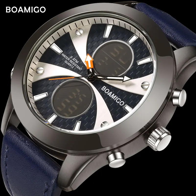 

Men Sports Watches BOAMIGO Top Brand Men Quartz Watches Fashion LED Digital Wristwatches For Men Relogio Masculino Male Clock