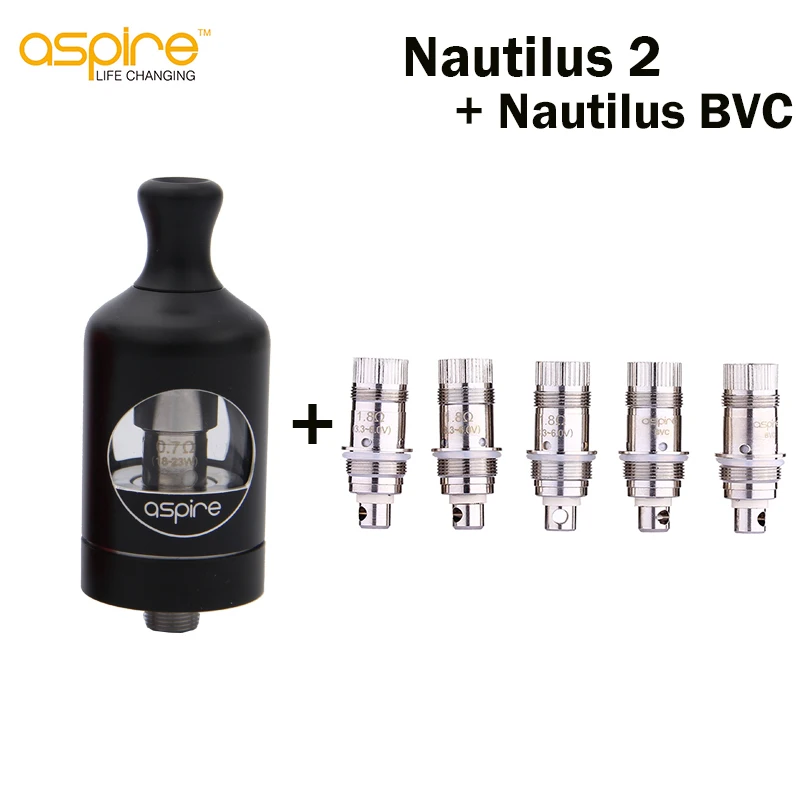 Электронная сигарета Aspire Nautilus 2 танк распылитель и 5 шт. Nautilus Нижняя Вертикальная катушка 0.7ом 1.8ом для мод zelos электронная сигарета Vape