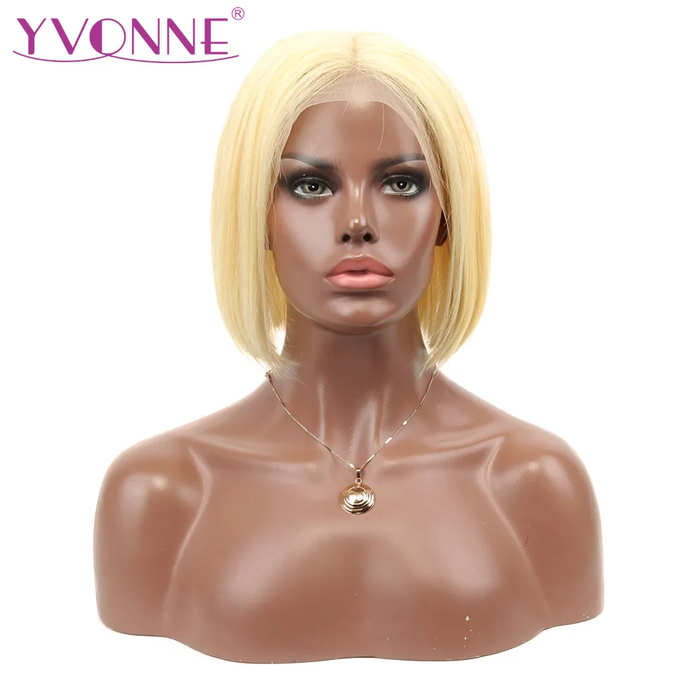 

YVONNE 613 Straight Short Remy Bob Hair Blonde Lace Front Human Hair Wigs
