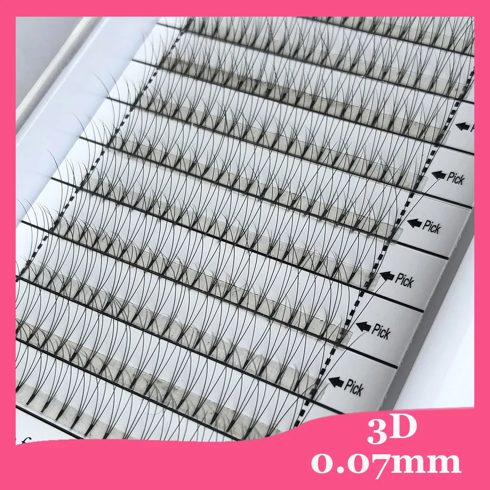 

Lvcheryl Volume 0.07mm C Curl High Quality Pre-fanned Lash Silk Soft Eyelash Extensions 3D Black Eyelashes