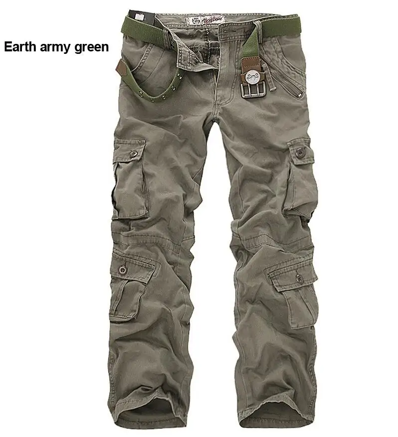 Новые Брендовые брюки карго, мужские военные прямые брюки, мужские повседневные хлопковые камуфляжные длинные брюки с несколькими карманами, камуфляжные потертые брюки