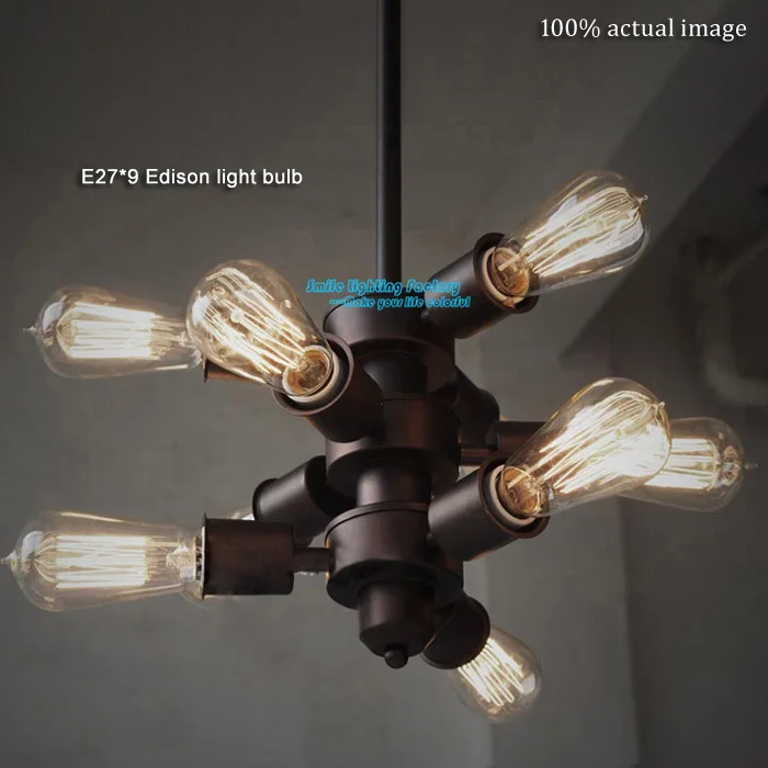 Copper Pipe Pendant Light retro edison bulbs classical nostalgicpunk steam industrial pendant lights copper pipe lamp diy arrangement pendant 9 lights e27