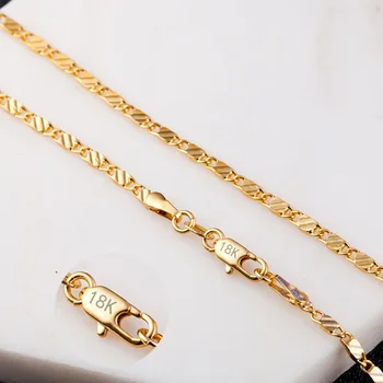

10pcs/Lot 2MM Gold & Silver Color Slim Box Chain choker Necklace For Women Men Kid Fashion Jewelry 16/18/20/22/24/26/28/30 inch