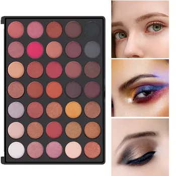

35 Color Professional Makeup Eyeshadow Dish natural Makeup Brown Matte Pearl Light Eye Shadow sombras beauty glazed