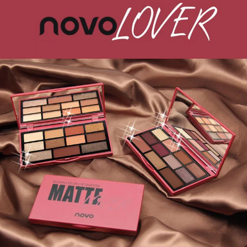 

NOVO brand Eleven color makeup eye shadow plate pearl light eye shadow easy to color cosmetics