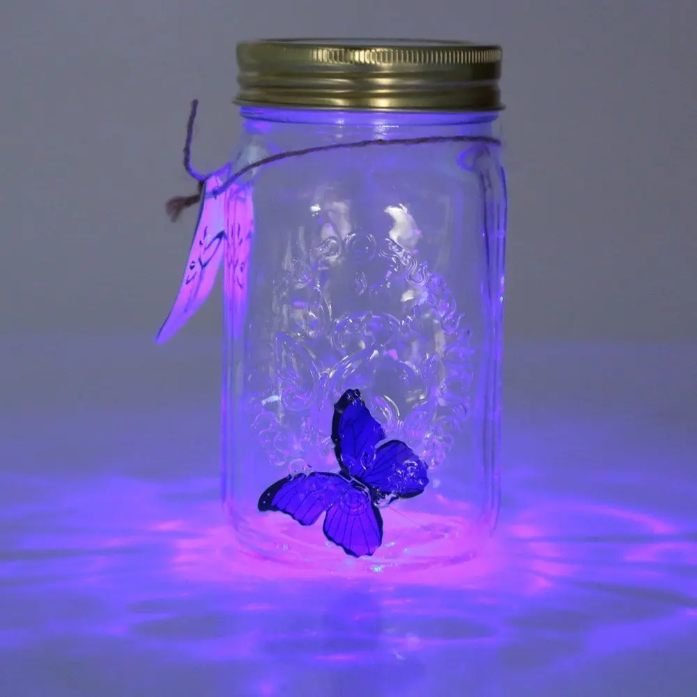 

Novelty Light Butterfly Jar with Lamp Romantic Glass LED Lamp Butterfly in a Jar Valentine Children Gift Home Decoration