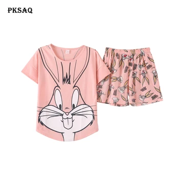 

PKSAQ women's Pajamas animal print pajamas set sleep lounge underwear pajamas set female sleepwear pijama casual homewear