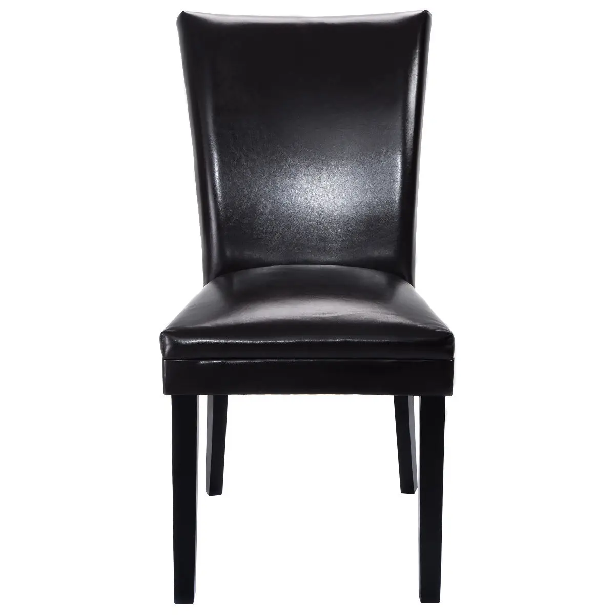 Giantex Set of 2 Elegant Design PU Leather Accent Dining Chairs Modern Home Furniture HW52837BN