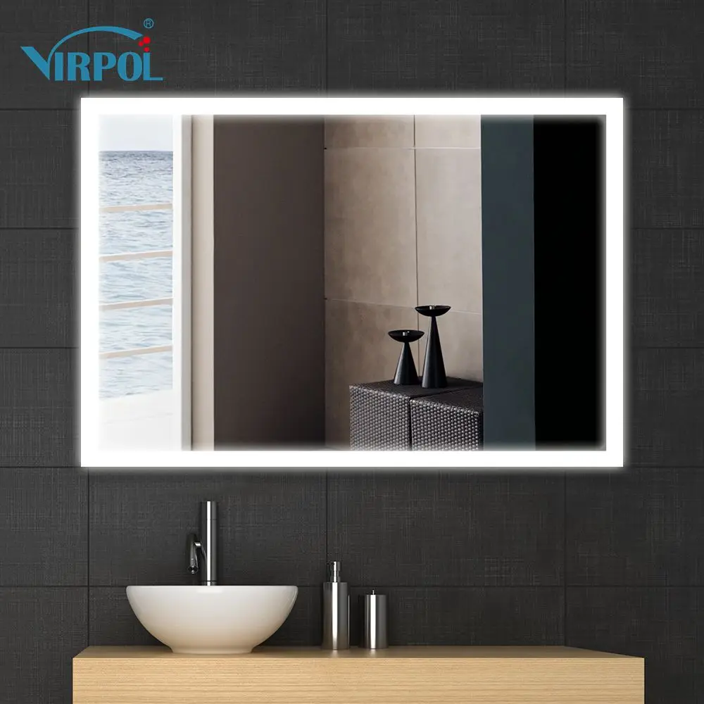 Bathroom mirrors Frame led illuminated framed bath mirror70x60cm wall hung mirrors IP44 E102 90