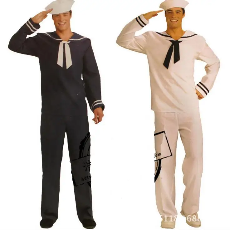 zy368 Для мужчин ы матрос костюм матрос+ шляпа Для мужчин S Военная Униформа нарядное платье морской форме взрослых костюм наряд