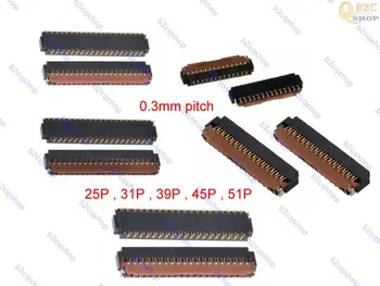 

25P 31P 39P 45P 51P 0.3mm pitch LVDS MIPI Flexible FFC FPC cable connector kit each 2pcs total 10pcs