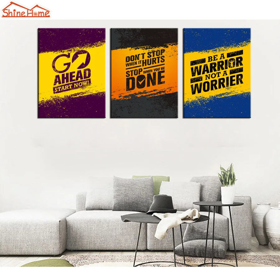 Shinehome 3pcs Pinturas Inspiradoras Lienzo Impresiones Pared