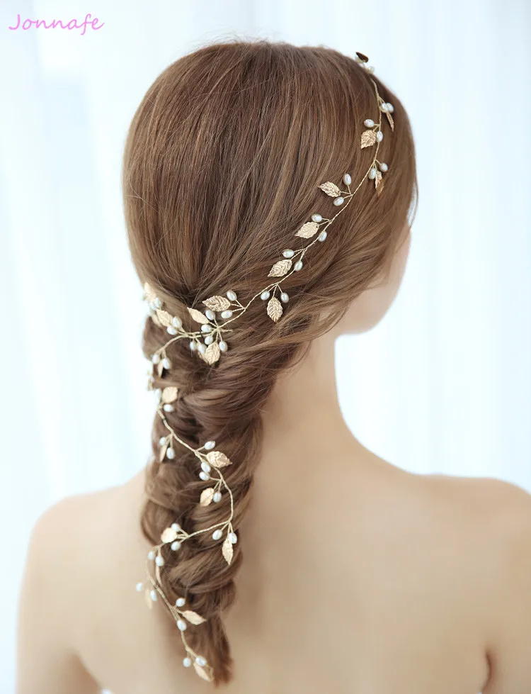 HWD Silva Peigne cheveux Mariage Motif Floral Perles Feuilles dor/ées Bijou de T/ête Mari/ée Coiffe Rustique