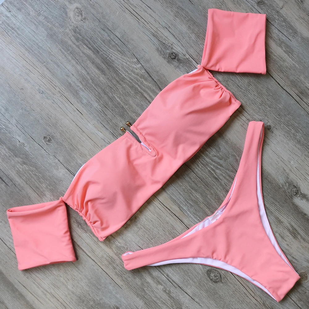 

1505 Newest Swimwear Women Pink Swimsuit Bikini 2018 Sexy Plaid Bikinis Set Simle Female Summer Swimming Bathing Suit Beachwear