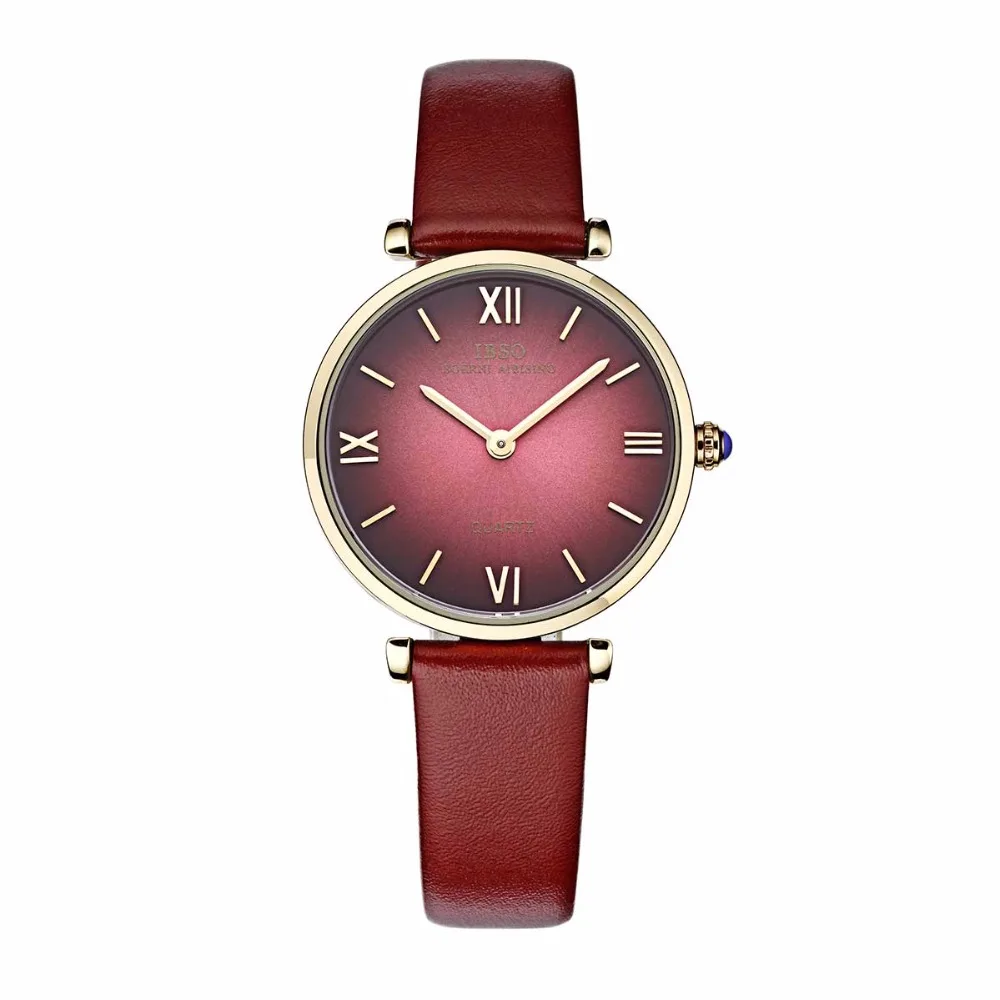 Ibso/boerni aibisino ультра тонкий Часы Женская мода Повседневные часы Водонепроницаемый кожаный ремешок женские часы b2210l