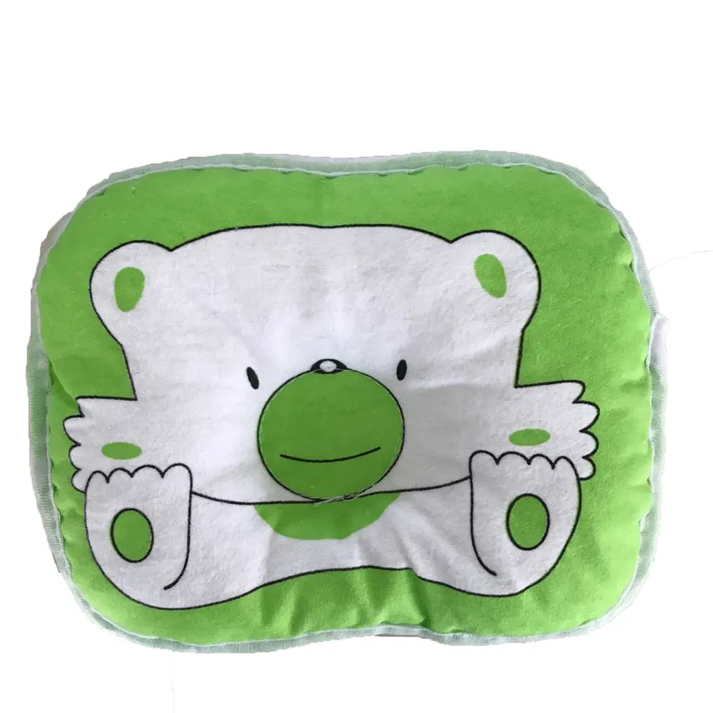 Подушка для защиты головы, подушка для новорожденных, детские подушки с изображением медведя, хлопковая детская подушка с принтом животных, позиционер сна, Прямая поставка - Цвет: green