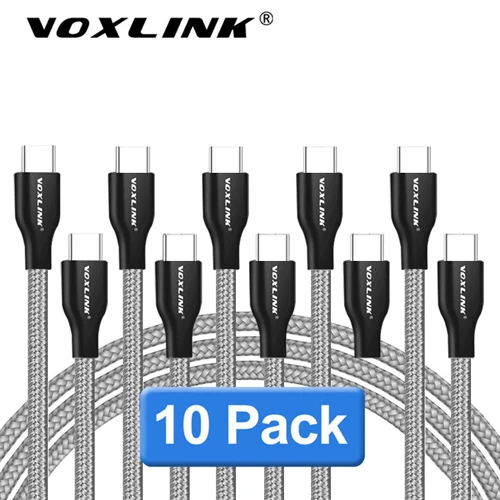 VOXLINK usb type C USB 2,4 кабель USB C type-C кабель для синхронизации и зарядки для samsung huawei P20/OnePlus 2/ZUK Z1/LG G5/Xiaomi 8SE/HTC10 - Цвет: Grey 10pcs cable