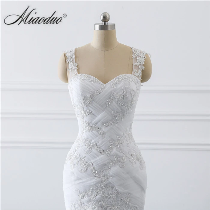 Miaoduo vestidos de novia Tank Illusion Back Appliques кружевные свадебные платья длинный халат de mariage Ghana Новое свадебное платье русалки