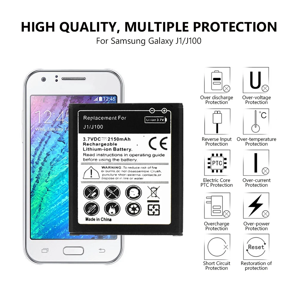 Литиевый 2150mAh 3 7 V сотовый телефон литий ионный Сменный аккумулятор для Samsung Galaxy